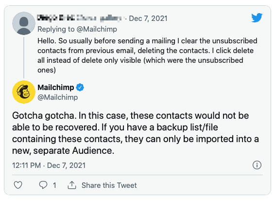 Why You Should Backup Your Email Marketing Lists 2 email marketing - deleted mailchimp sq